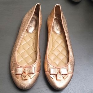 Rose gold MK flats